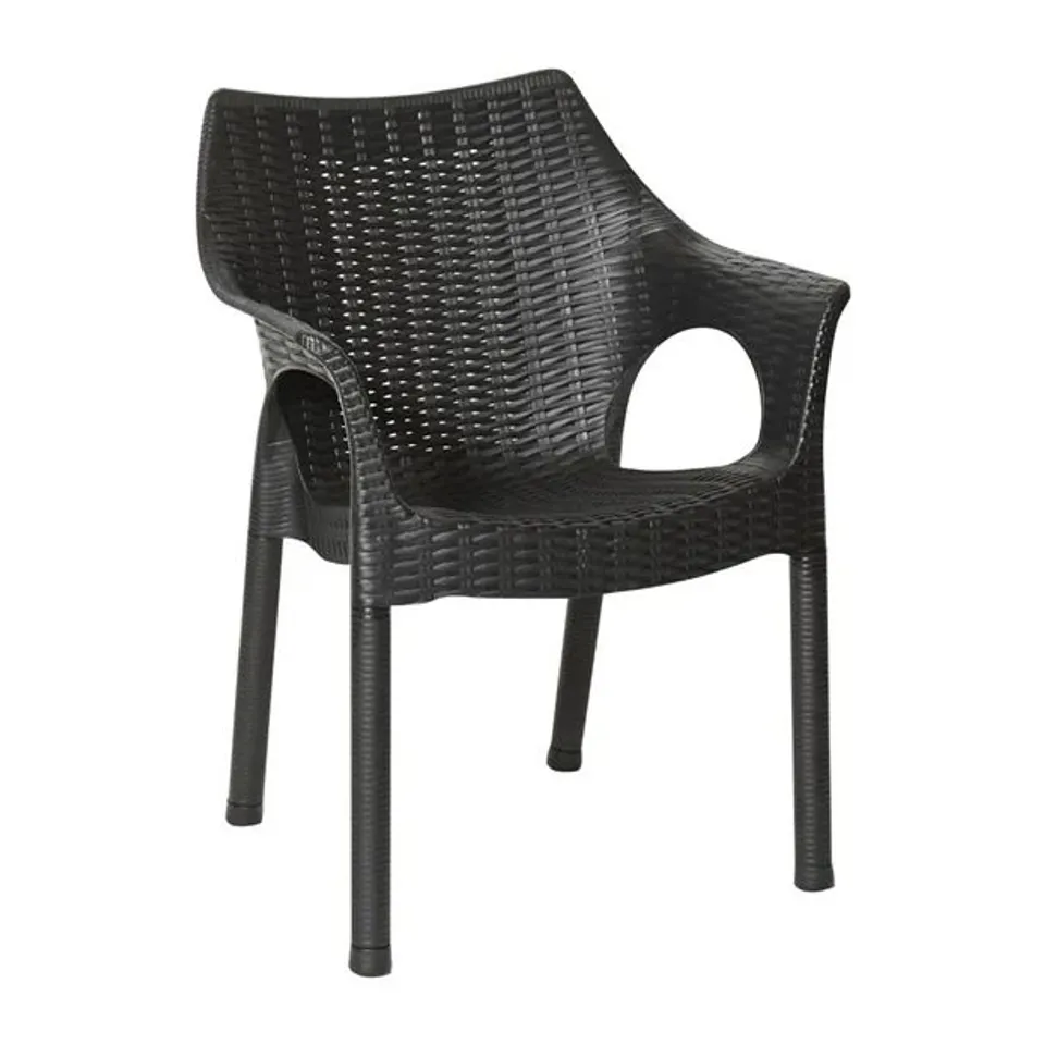 BOXED BOLERO ELEMENTS POLYPROPYLENE ARMCHAIRS BLACK (4 PACK)