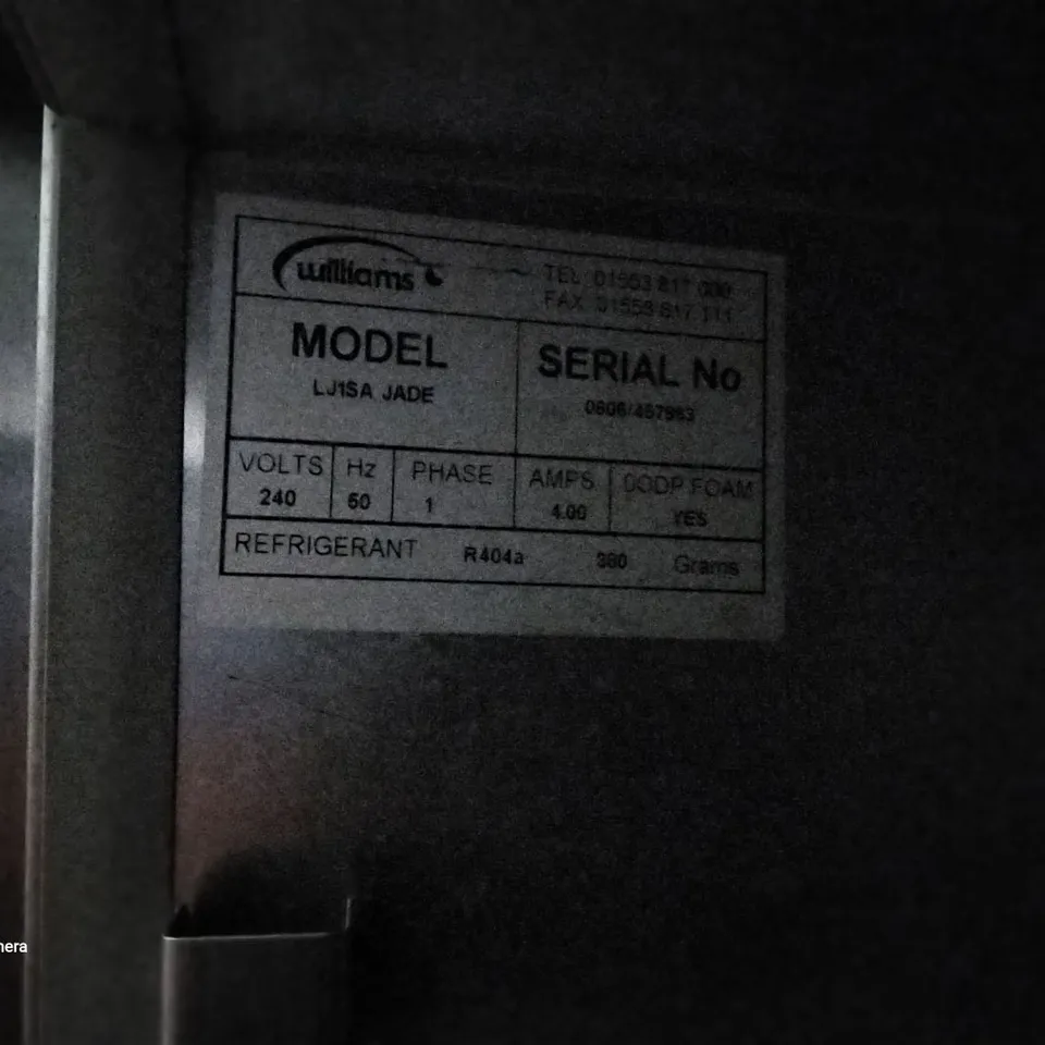 WILLIAMS LJ1SA JADE REFRIGERATED SINGLE DOOR UNIT