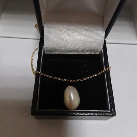 DIAMONIQUE 0.025CT TW PEARL PENDANT NECKLACE STERLING SILVER 