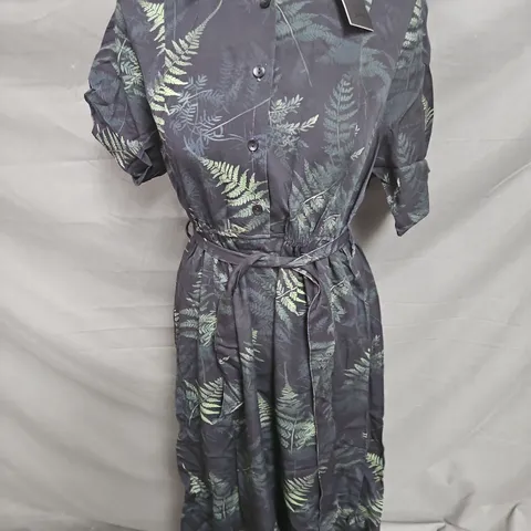 DISTURBIA FERNERY MIDI SHIRT DRESS IN GREEN SIZE 12