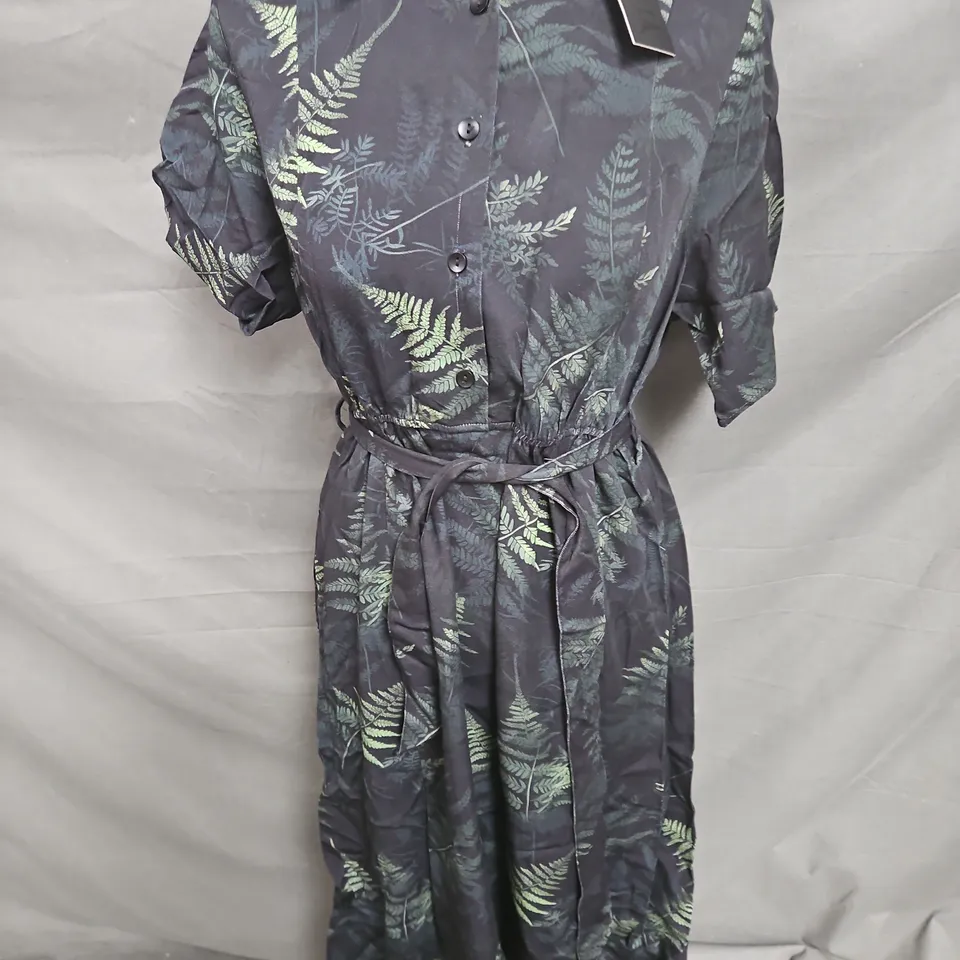DISTURBIA FERNERY MIDI SHIRT DRESS IN GREEN SIZE 12