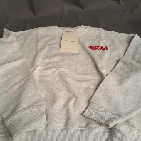 ADANOLA ACTIVE RELAXED SWEATSHIRT IN LIGHT GREY - SIZE SMALL