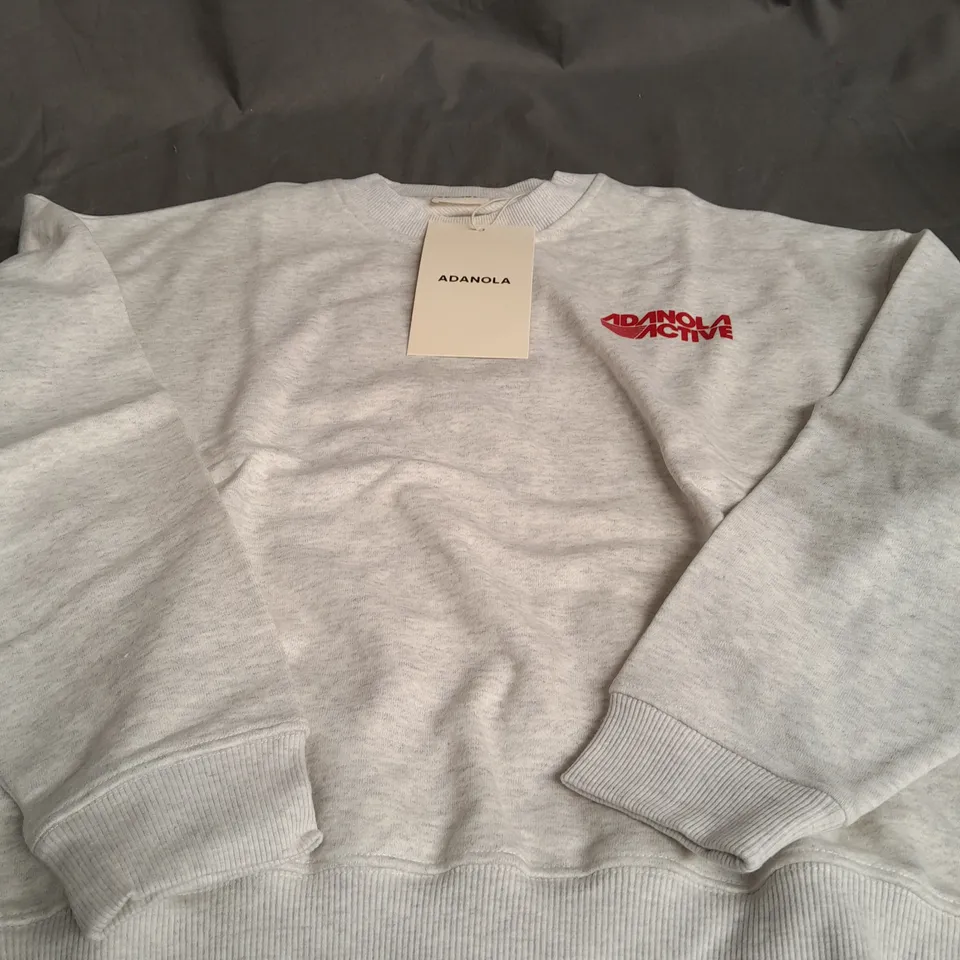 ADANOLA ACTIVE RELAXED SWEATSHIRT IN LIGHT GREY - SIZE SMALL