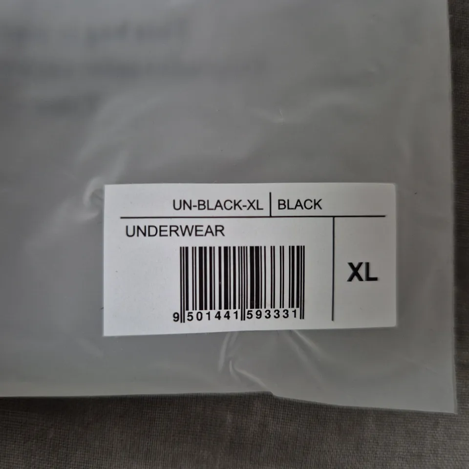 UNISEX BLACK UNDERWEAR – SIZE XL