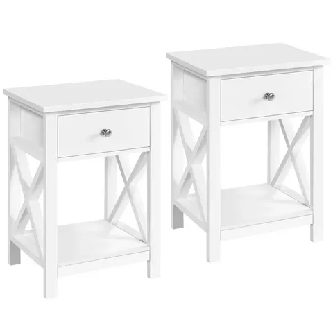 BOXED MAGDALEN END TABLE (SET OF 2) - WHITE (1 BOX)