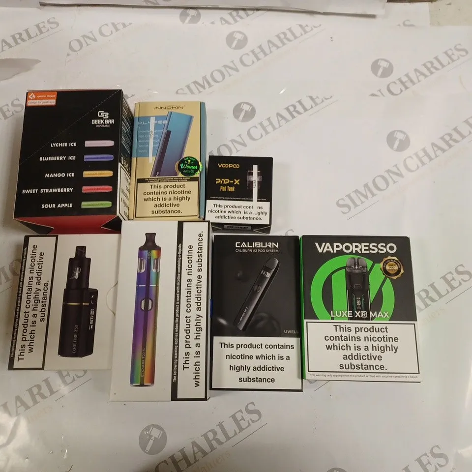 BOX OF APPROXIMATELY 50 ASSORTED E-CIGARETTES