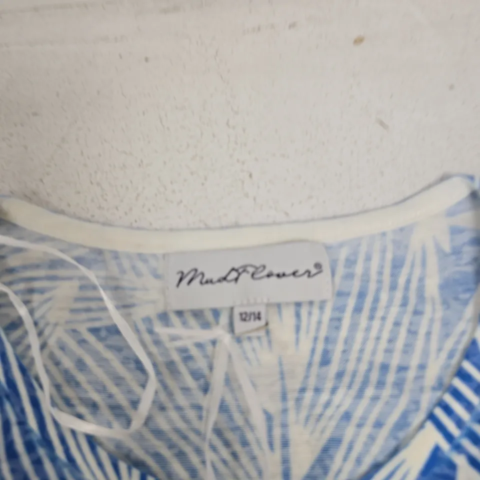 MUDFLOWERS PALM LEAF PRINT TOP – BLUE WOMEN’S CLOTHING 12/14