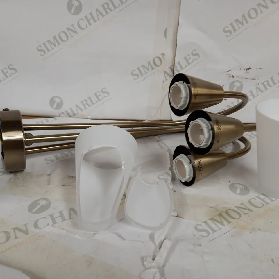 DESIGNER STYLE 3 LIGHT GOLD EFFECT/WHITE LIGHT FITTING