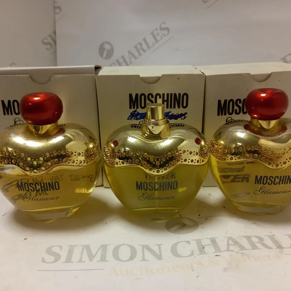 LOT OF APPROX 3 X 100ML MOSCHINO GLAMOUR EAU DE PARFUM TESTERS 