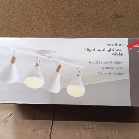 BOXED WOLSTON 4 LIGHT SPOTLIGHT BAR WHITE