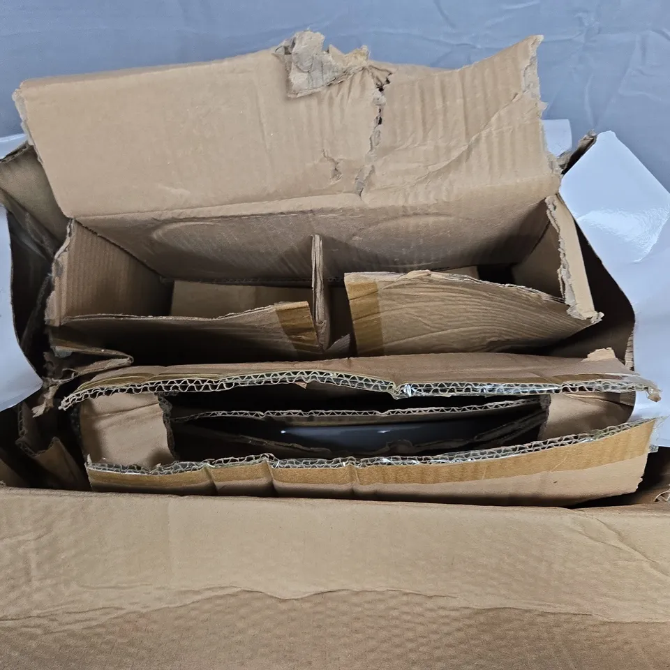 LOT OF 2 GREY STONEWARE 12-PIECE DINNER SET