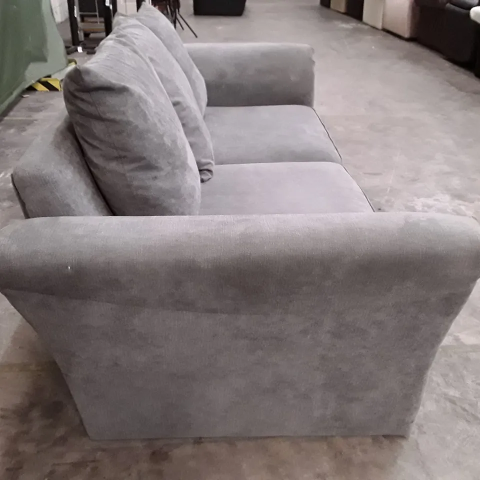 DESIGNER 3 SEATER SOFA - GREY FABRIC 