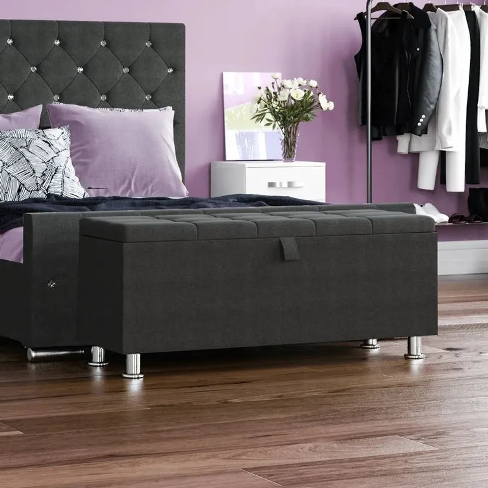 ARMIN UPHOLSTERED STORAGE BENCH UPHOLSTERY DARK 