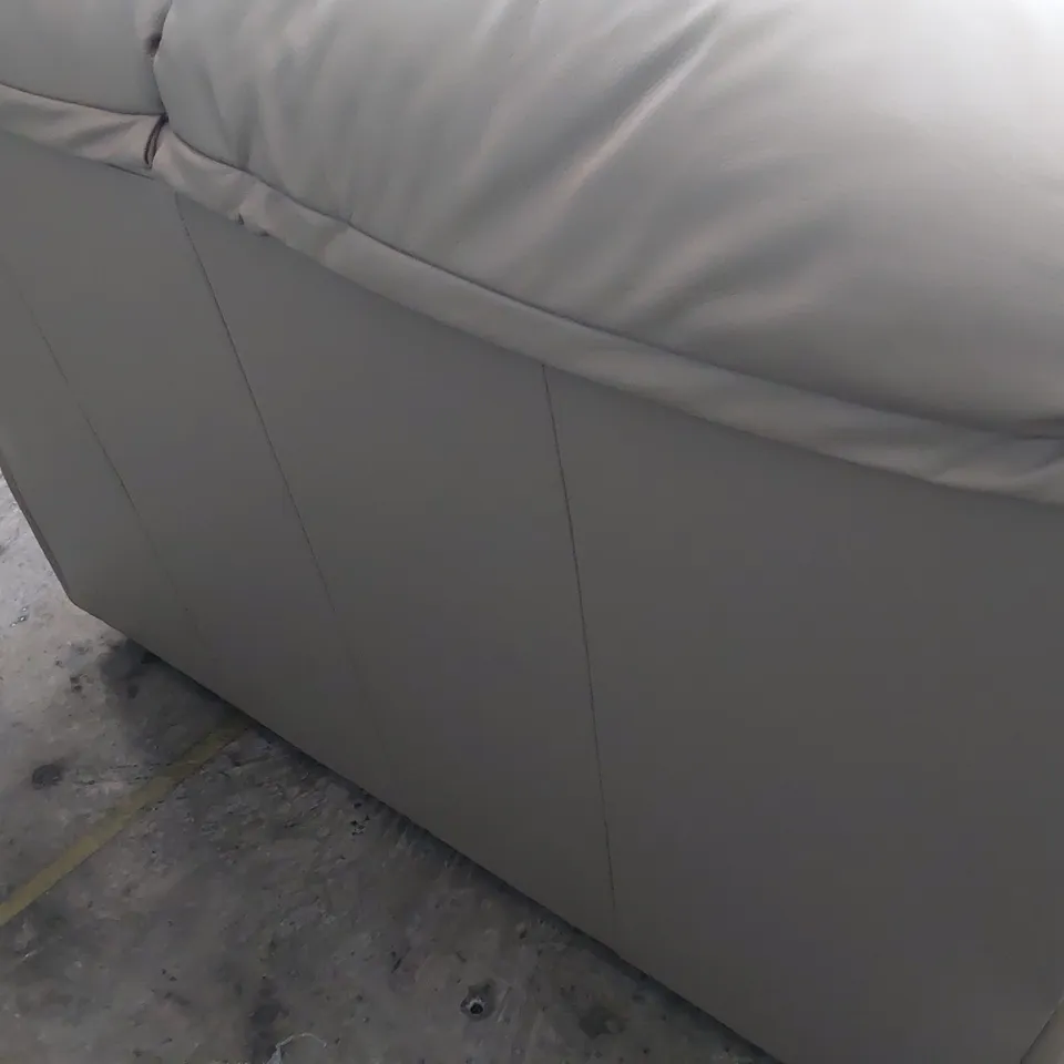 QUALITY BRITISH DESIGNER G PLAN NEWBURY TWO SEATER SOFA OXFORD MUSHROOM LEATHER 