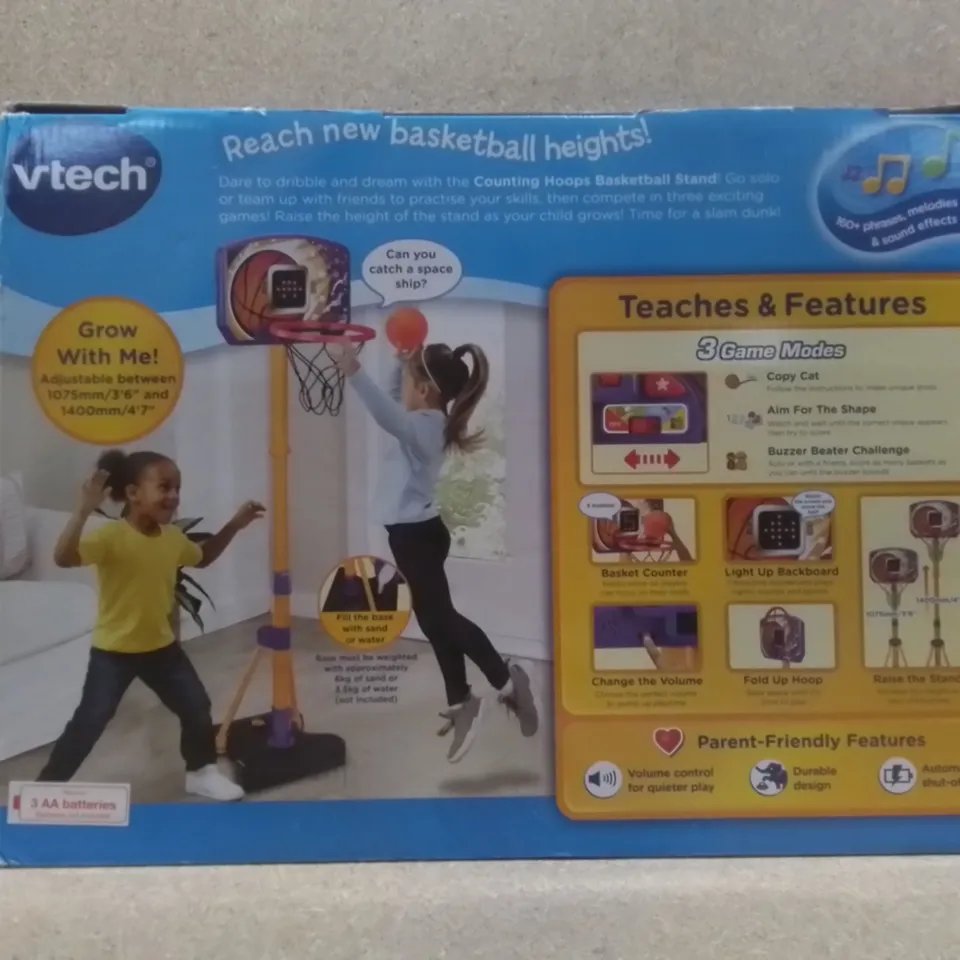 BOXED VTECH COUNTING HOOPS BASKETBALL STAND