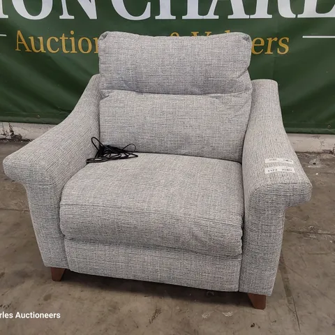 QUALITY BRITISH DESIGNER G PLAN RILEY POWER RECLINING SNUGGLER CHAIR MOORE SEA FABRIC