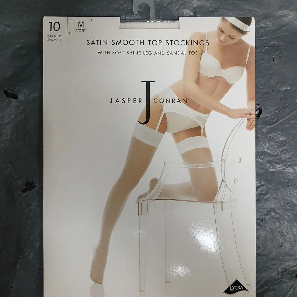 BOX OF APPROXIMATELY 50 JASPER CONRAN SATIN SMOOTH TOP STOCKINGS IN MEDIUM (SIZES MAY VARY) - COLLECTION ONLY