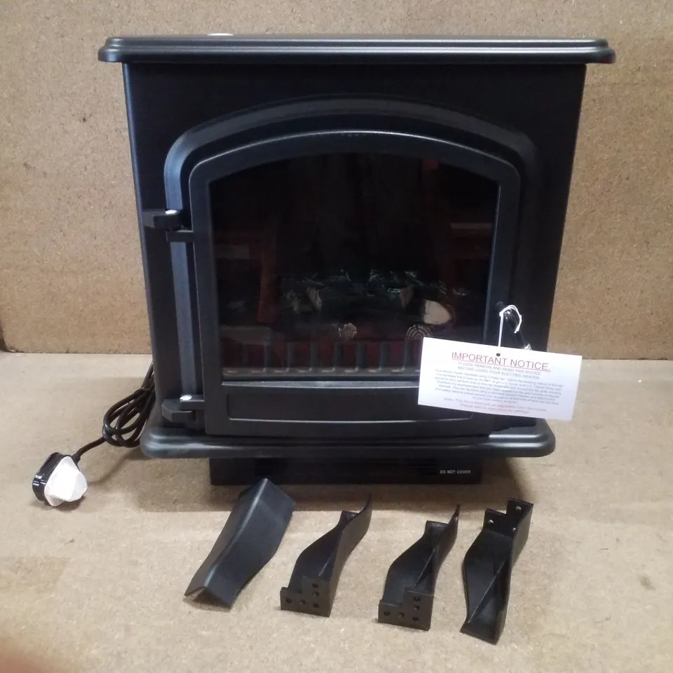 BOXED COLMAN ELECTRIC STOVE 1.8KW MATT BLACK LOG BED 