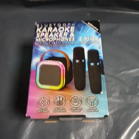 KARAOKE SPEAKER & MICROPHONES SET – 2 MICS INCLUDED (BOXED)
