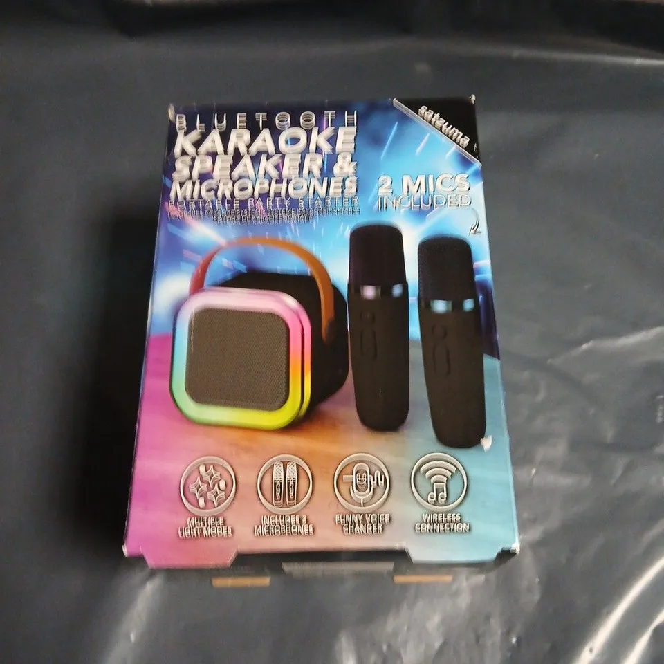 KARAOKE SPEAKER & MICROPHONES SET – 2 MICS INCLUDED (BOXED)