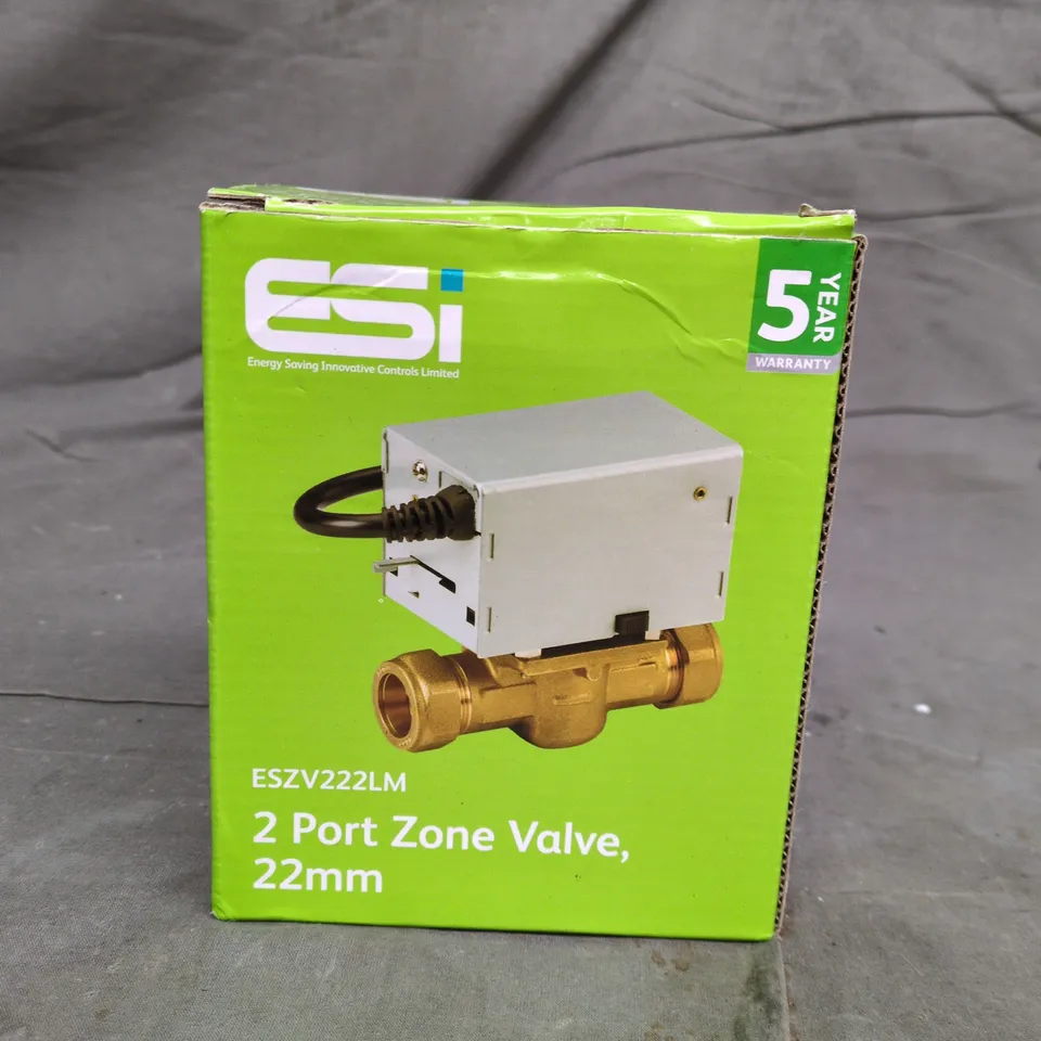 ESI 2 PORT ZONE VALVE, 22MM WITH ACTUATOR – ESZV222LM