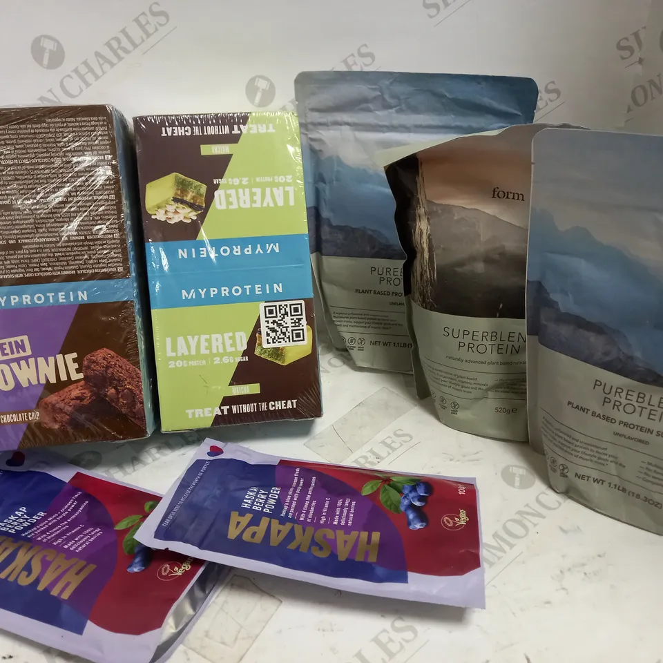 LOT OF 7 PACKS OF ASSORTED PROTEIN ITEMS & HEALTH FOODS