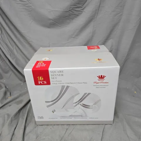 ROYAL PORCELAIN SQUARE DINNER SET – 16 PIECES (FOR 4 PERSONS)