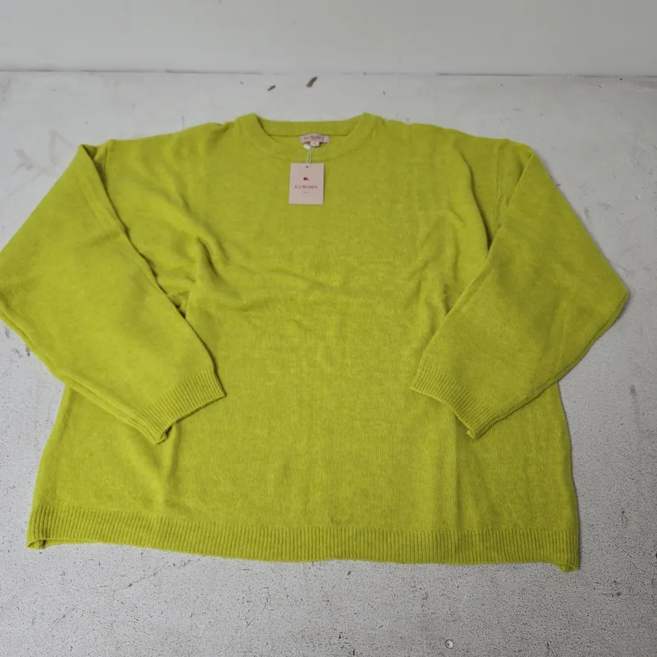 APPROXIMATELY 20 LA MAREY ROUND NECK JUMPERS IN DIRTY LIME GREEN - XL
