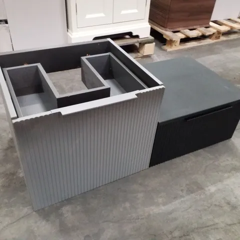 BRAND NEW 2 LEVEL VANITY UNIT GREY/BLACK - 1010×445×433/263MM