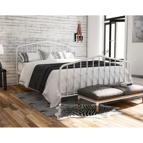 BOXED BUSHWICK METAL BED WHITE, DOUBLE (1 BOX)