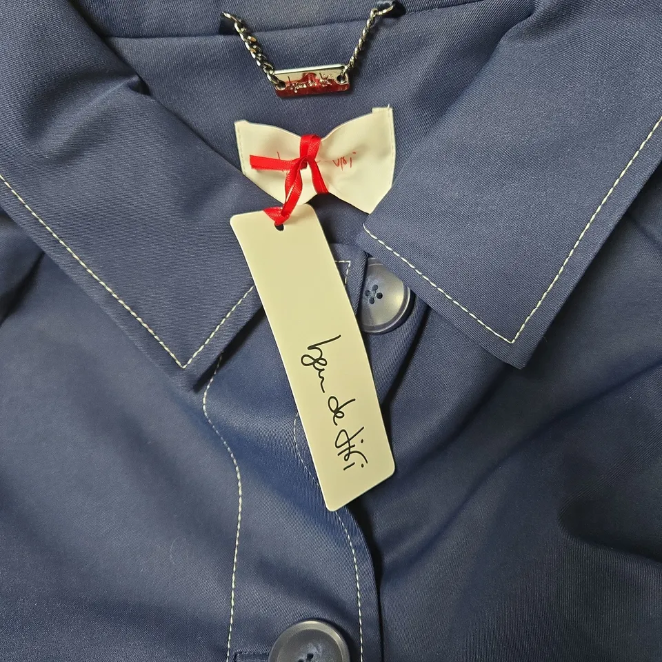 BDL TRENCH COAT BLUE WOMENS SIZE 14 UK