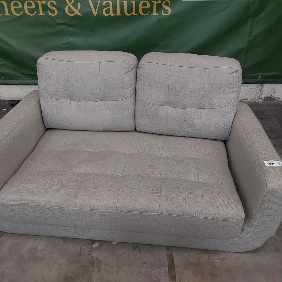 DESIGNER TWO SEATER SOFA LIGHT GREY FABRIC 
