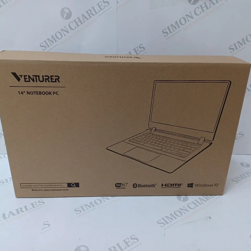 BRAND NEW BOXED VENTURER EUROPA 14 PLUS 14" NOTEBOOK PC - MATT BLACK
