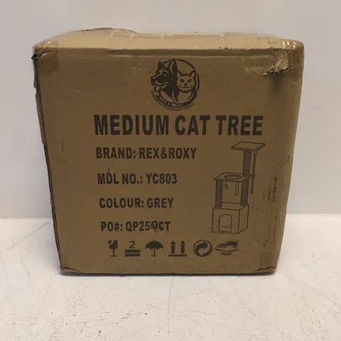 REX & ROXY MEDIUM CAT TREE – GREY (YC803)