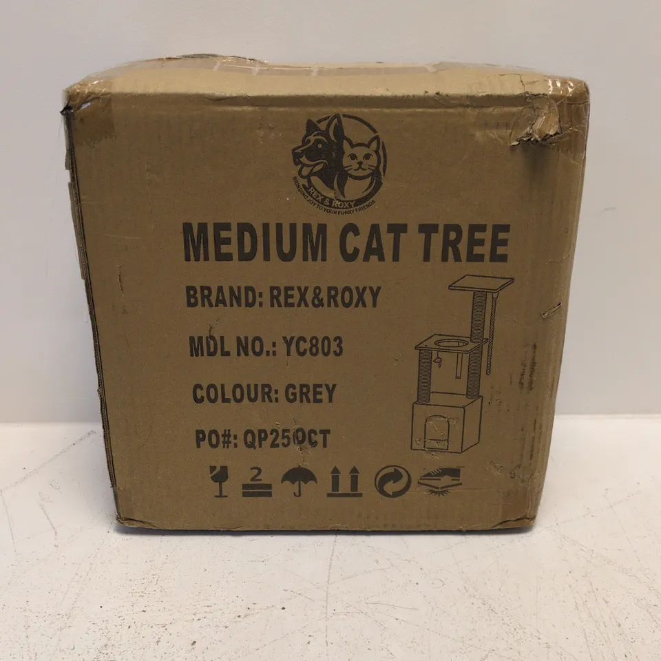REX & ROXY MEDIUM CAT TREE – GREY (YC803)