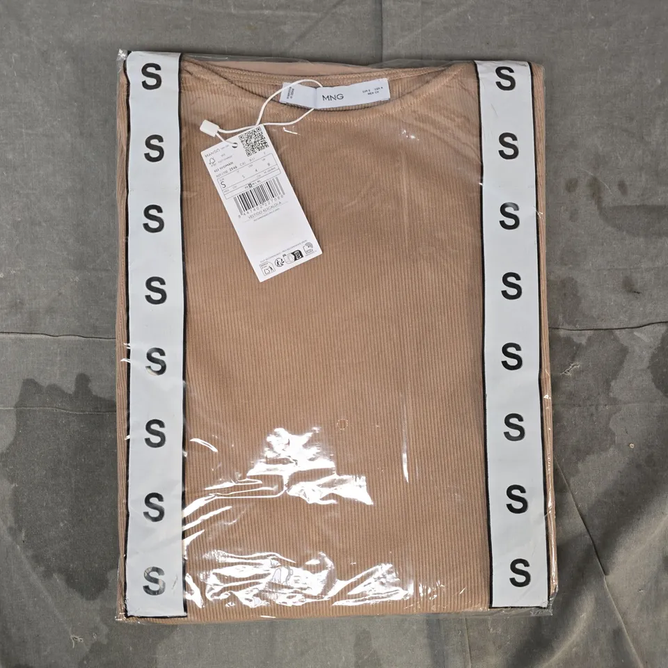 MANGO VESTIDO 423 CALDI-A DRESS IN TAN SIZE UK 8