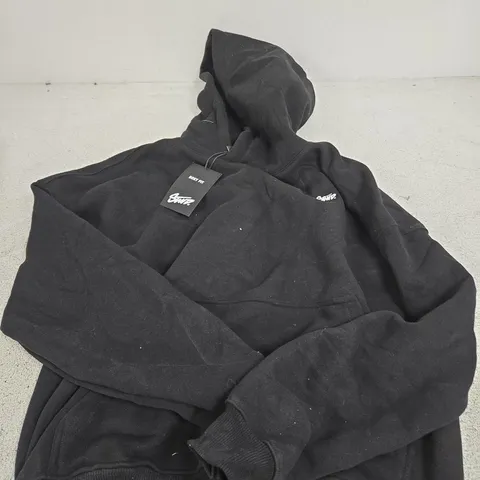 PULL & BEAR BOXY FIT HOODIE – BLACK, SIZE S