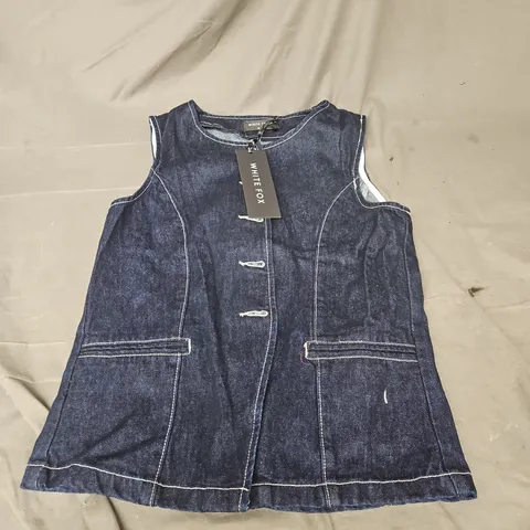 WHITE FOX I'LL MISS YOU DENIM TOP IN DARK NAVY SIZE M