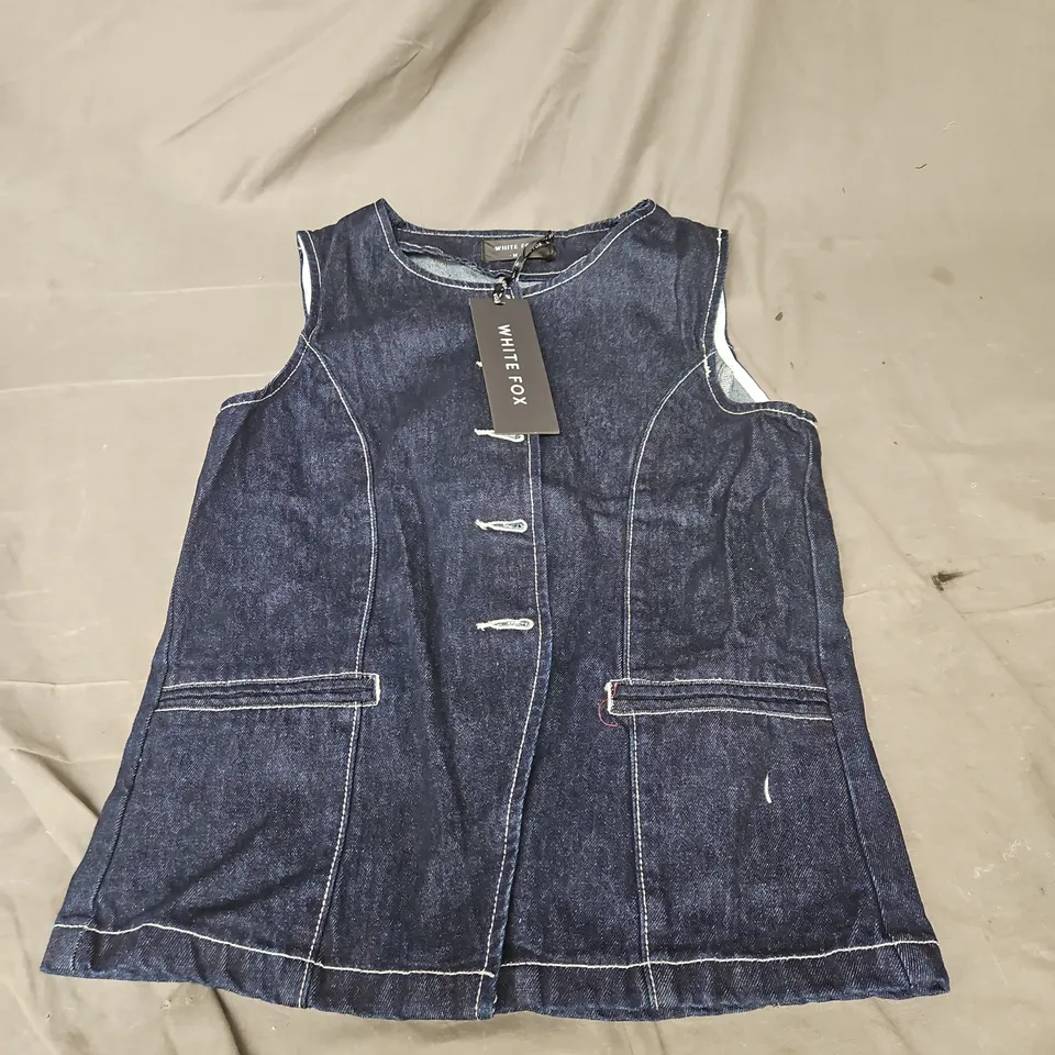 WHITE FOX I'LL MISS YOU DENIM TOP IN DARK NAVY SIZE M
