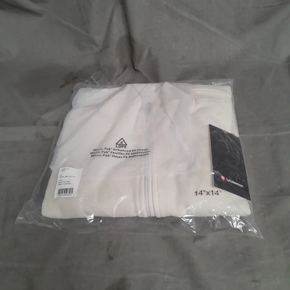 BAGGED LULULEMON STEADY STATE HALF ZIP PULLOVER IN BONE SIZE XS