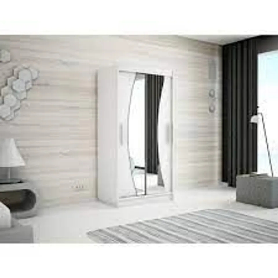 BOXED ARITA 2 DOOR SLIDING WARDROBE- WHITE