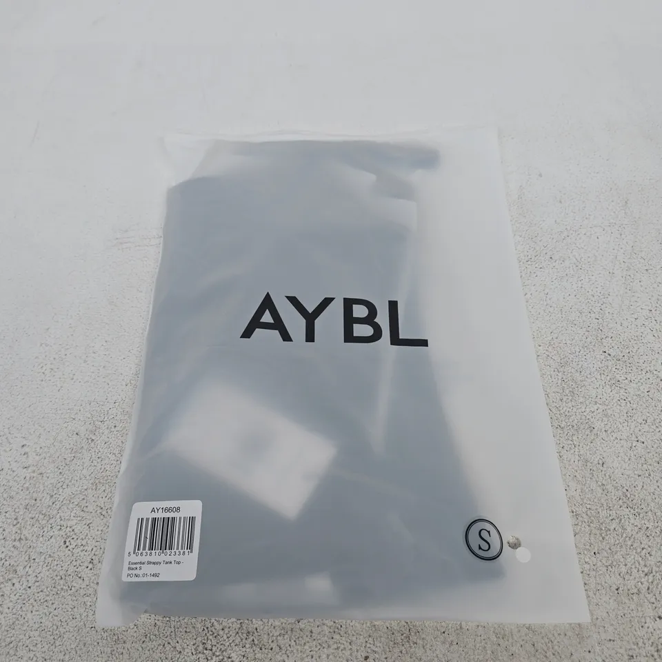 BAGGED AYBL ESSENTIAL STRAPPY TANK TOP – BLACK, UK SIZE S