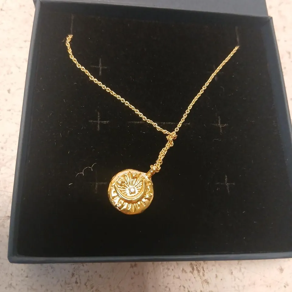 POSH TOTTY DESIGNS BIRTHSTONE CELESTIAL DISC NECKLACE STERLING SILVER