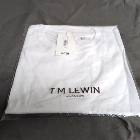 T.M. LEWIN ORGANIC COTTON CREWNECK T-SHIRT – WHITE, UK XL