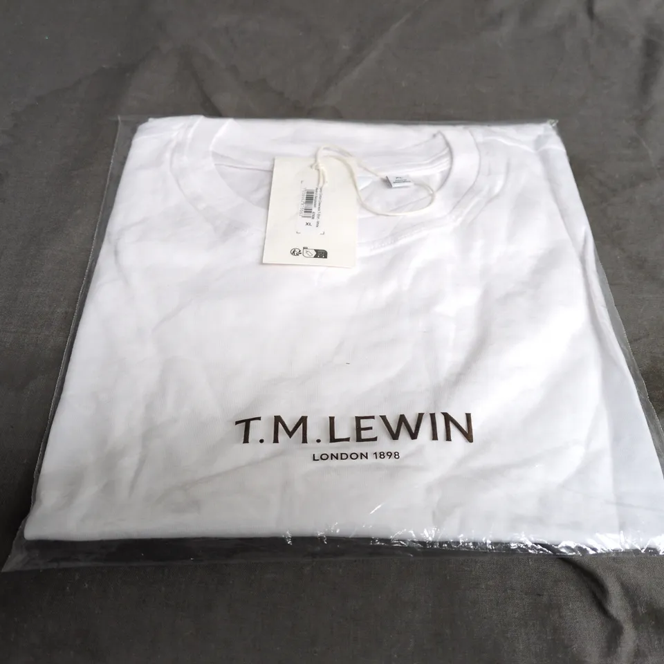 T.M. LEWIN ORGANIC COTTON CREWNECK T-SHIRT – WHITE, UK XL