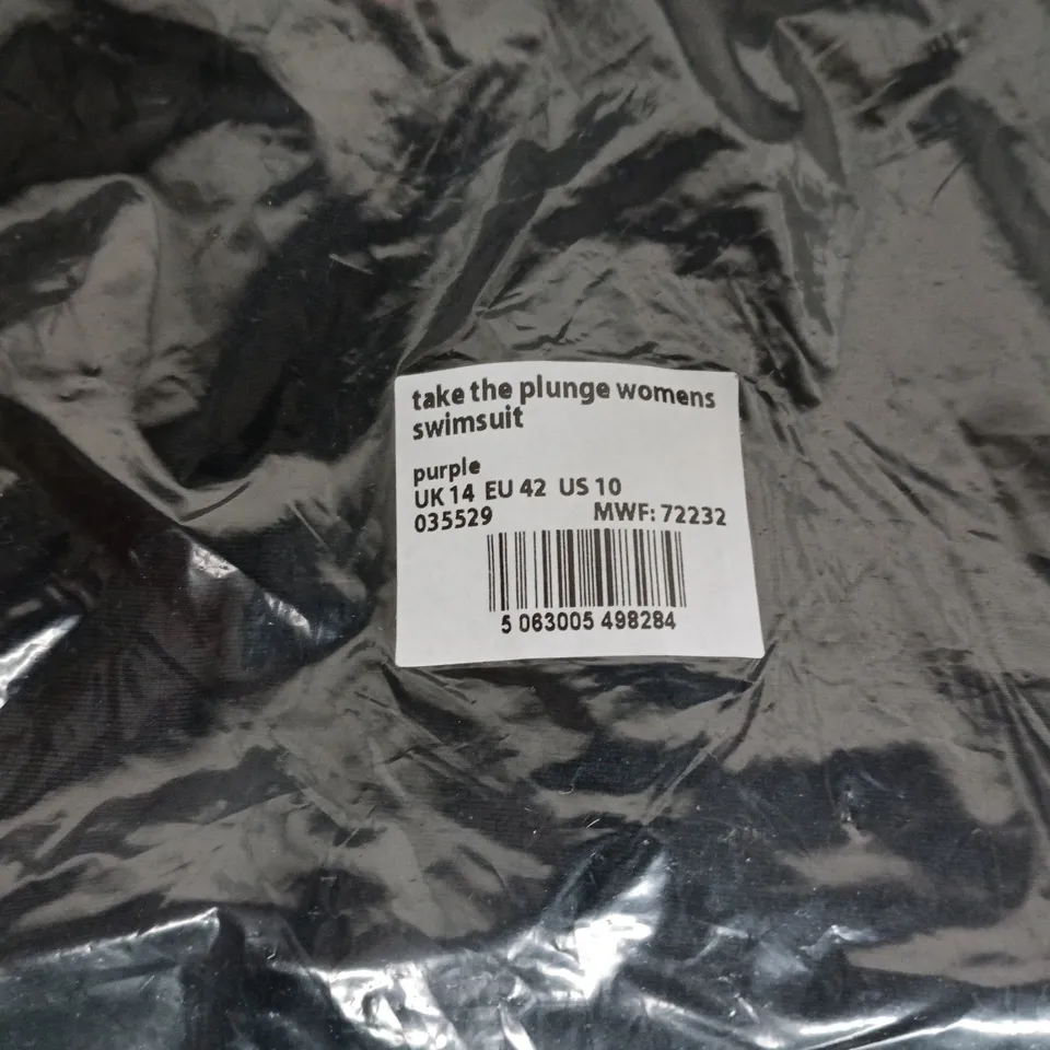 BAGGED MOUNTAIN WAREHOUSE TAKE THE PLUNGE WOMEN'S SWIMSUIT – PURPLE, UK 14