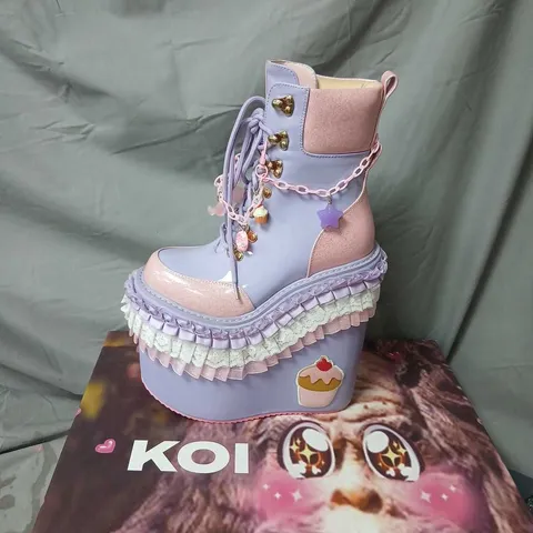KOI CUPCAKE TOWERS PLATFORM BOOTS - PURPLE, UK4