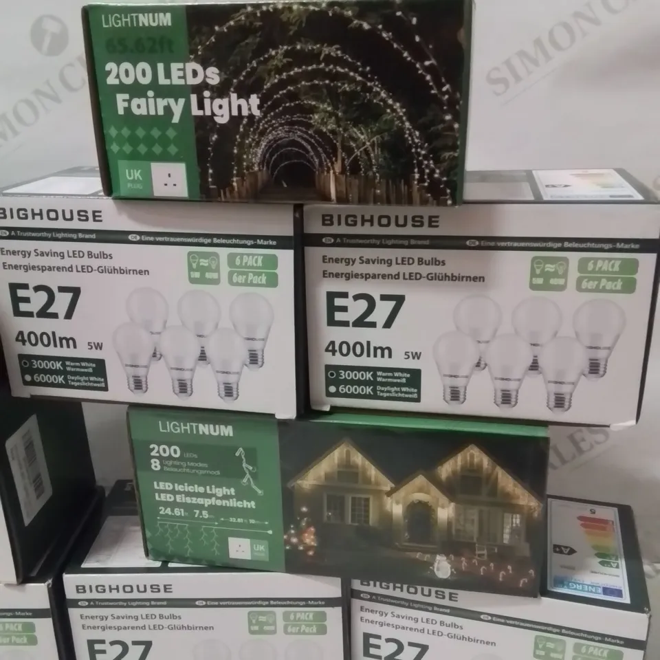 LARGE BOX CONTAINING VARIOUS ASSORTED LIGHT BULBS ECT.