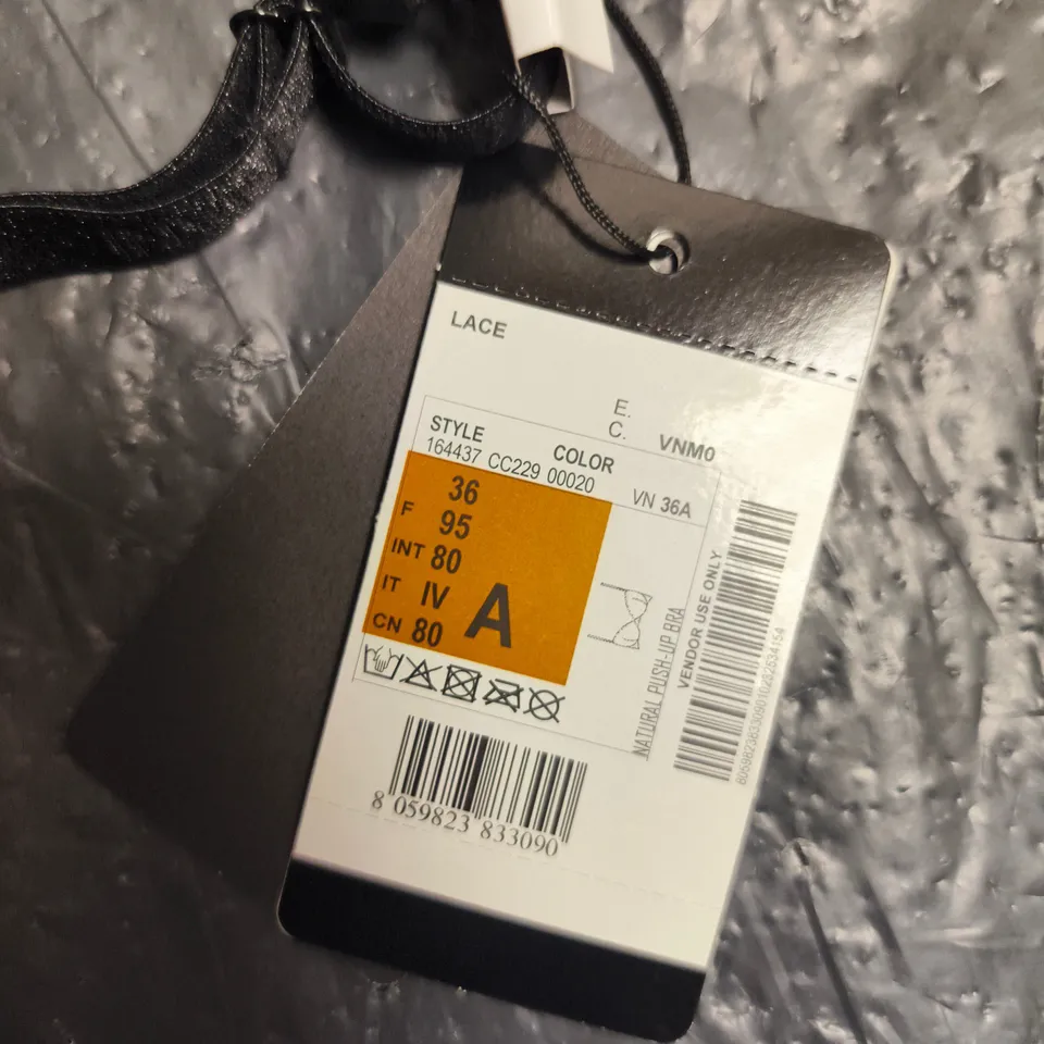 EMPORIO ARMANI UNDERWEAR LACE BRA – BLACK, UK 36A