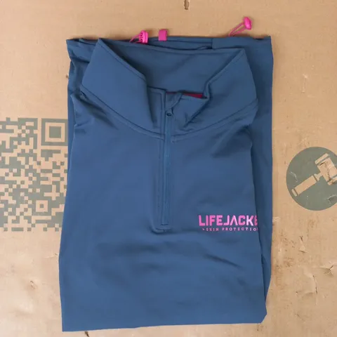 LIFEJACKET LONG SLEEVE 1/4 JACKET IN NAVY/PINK SIZE MEDIUM